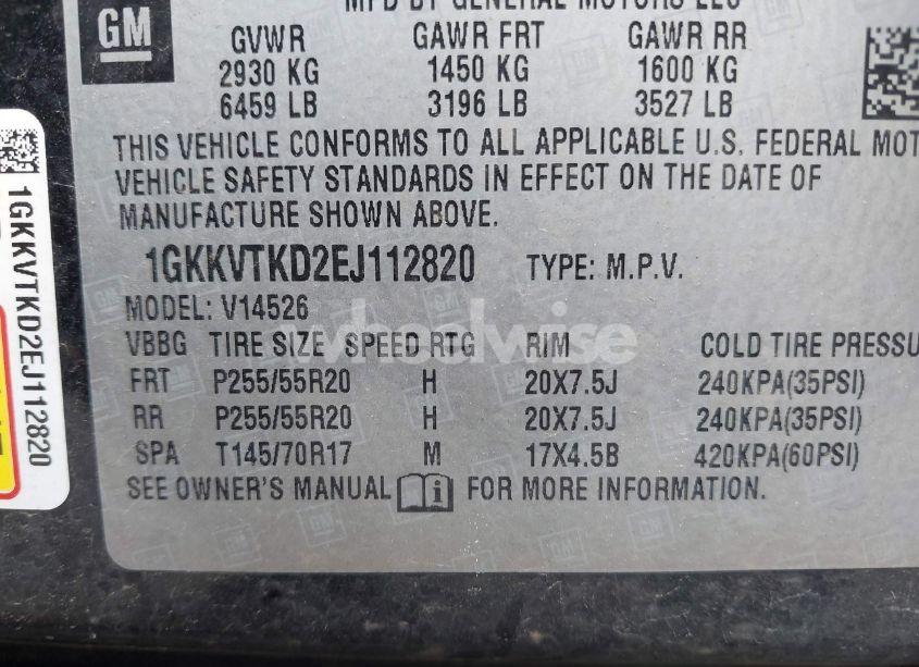 Photo 9 of 2014 Gmc Acadia DENALI (VIN 1GKKVTKD2EJ112820)