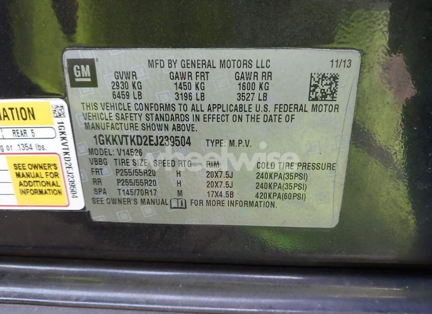 Photo 9 of 2014 Gmc Acadia DENALI (VIN 1GKKVTKD2EJ239504)