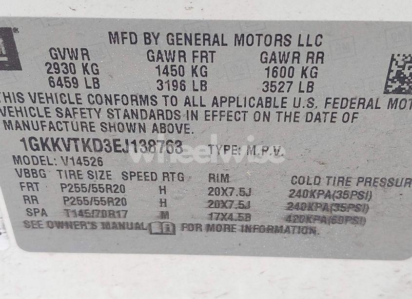 Photo 9 of 2014 Gmc Acadia DENALI (VIN 1GKKVTKD3EJ138763)