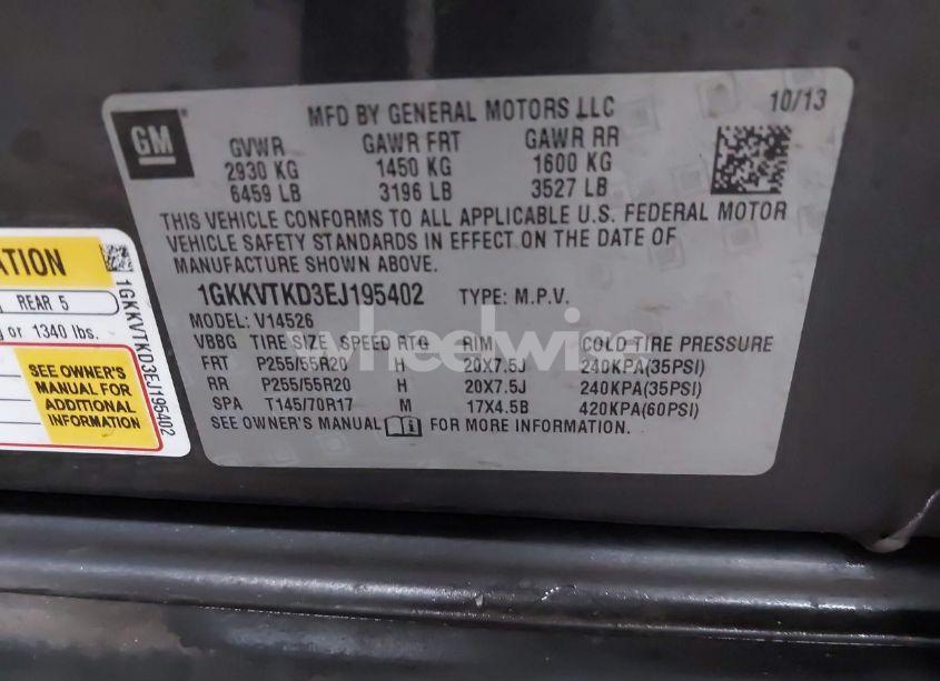 Photo 9 of 2014 Gmc Acadia DENALI (VIN 1GKKVTKD3EJ195402)