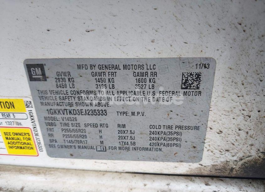 Photo 9 of 2014 Gmc Acadia DENALI (VIN 1GKKVTKD3EJ235333)