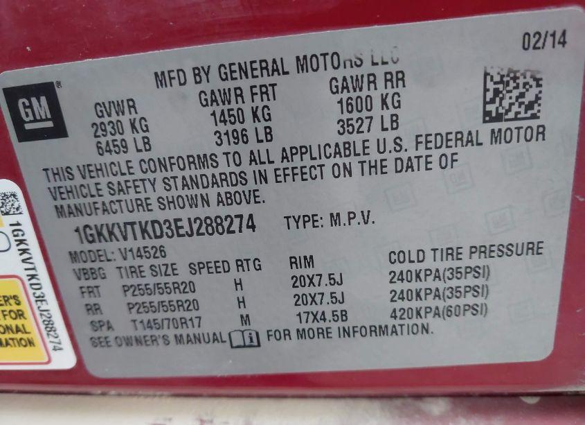 Photo 9 of 2014 Gmc Acadia DENALI (VIN 1GKKVTKD3EJ288274)