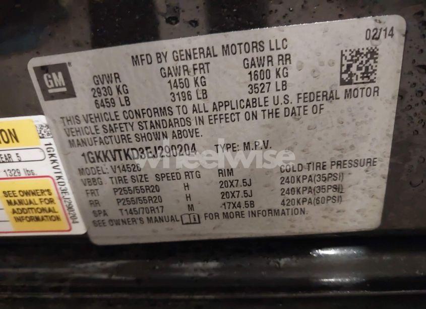 Photo 9 of 2014 Gmc Acadia DENALI (VIN 1GKKVTKD3EJ290204)