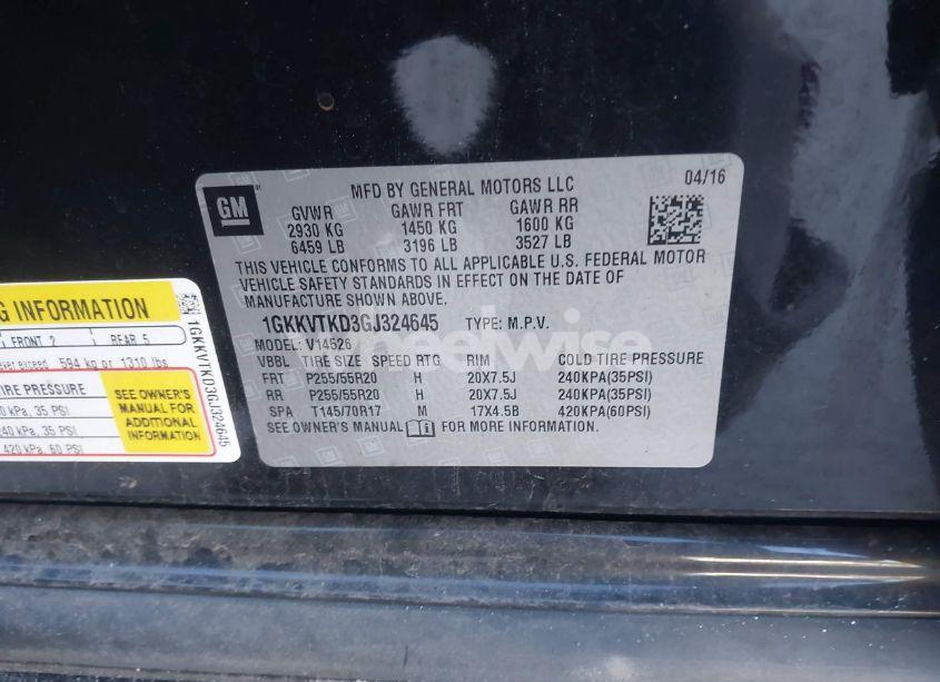 Photo 8 of 2016 Gmc Acadia DENALI (VIN 1GKKVTKD3GJ324645)