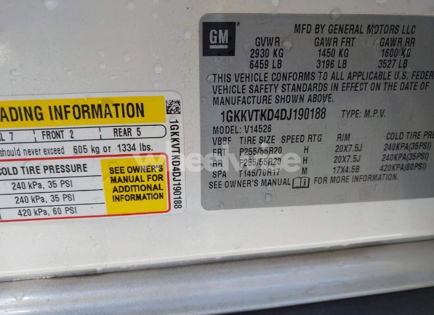 Photo 9 of 2013 Gmc Acadia DENALI (VIN 1GKKVTKD4DJ190188)