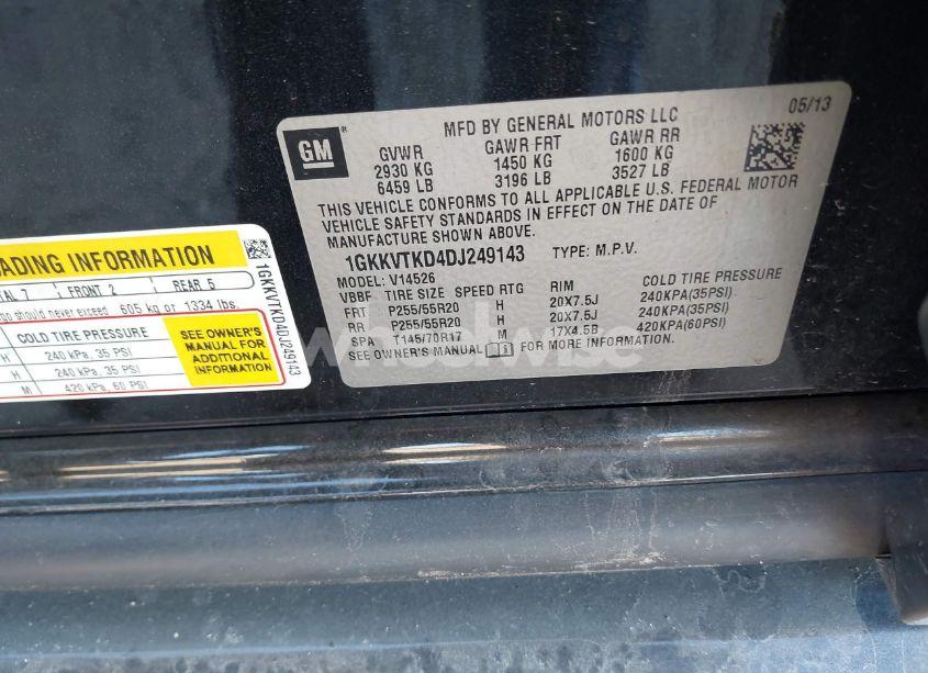 Photo 9 of 2013 Gmc Acadia DENALI (VIN 1GKKVTKD4DJ249143)