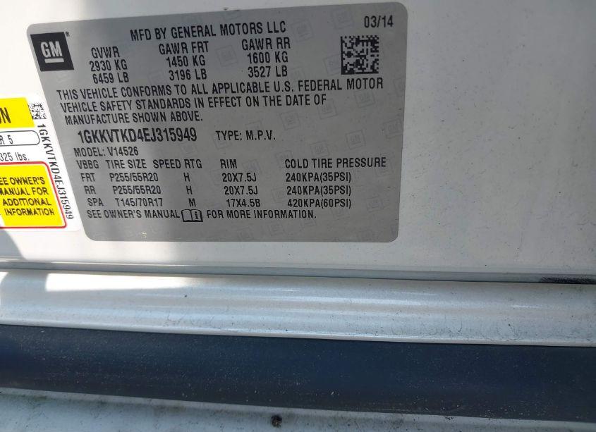 Photo 9 of 2014 Gmc Acadia DENALI (VIN 1GKKVTKD4EJ315949)