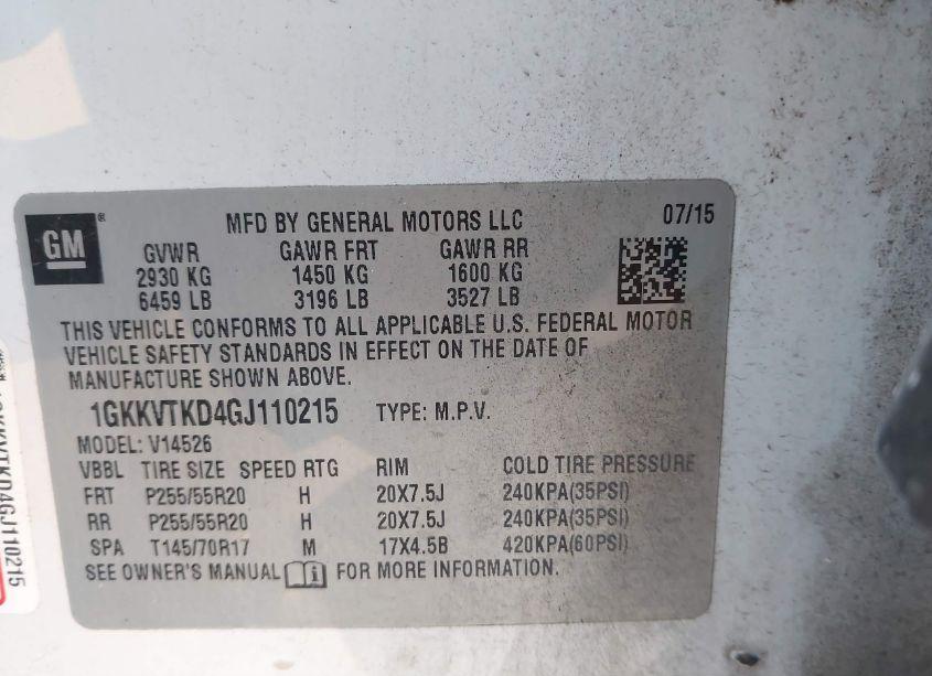 Photo 9 of 2016 Gmc Acadia DENALI (VIN 1GKKVTKD4GJ110215)