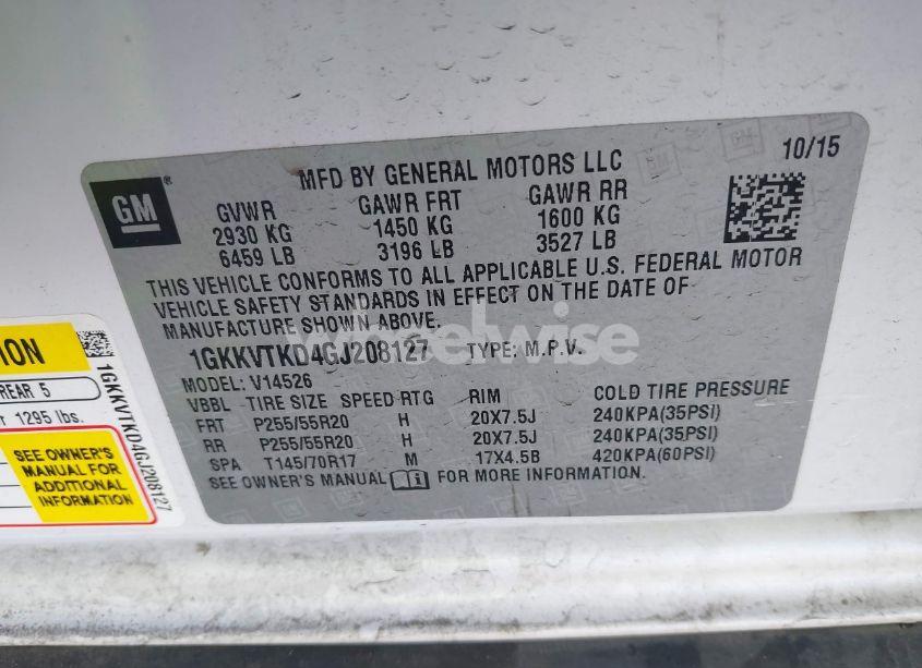 Photo 9 of 2016 Gmc Acadia DENALI (VIN 1GKKVTKD4GJ208127)