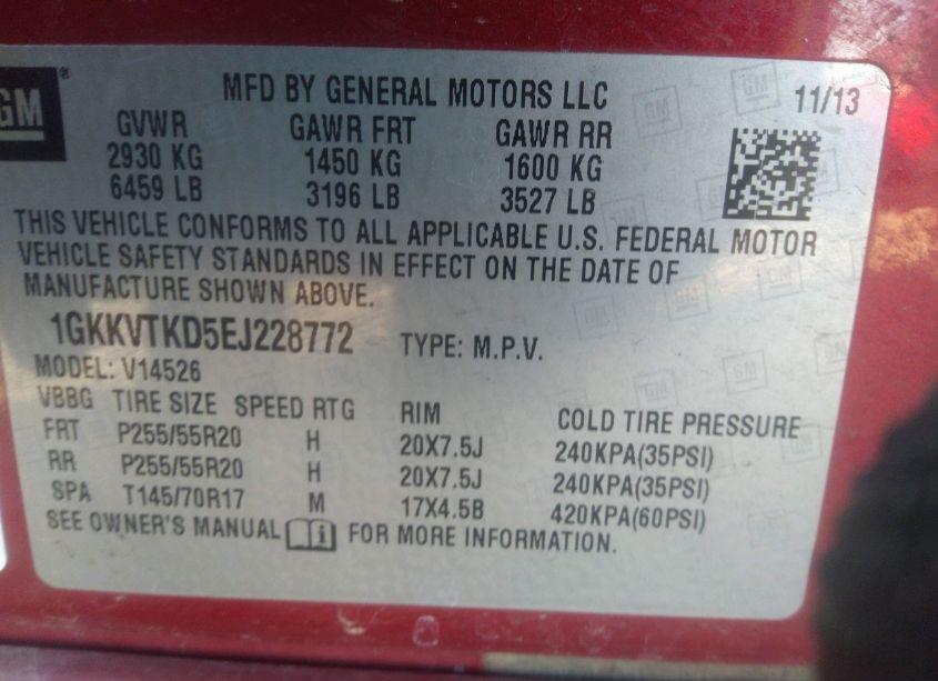 Photo 9 of 2014 Gmc Acadia DENALI (VIN 1GKKVTKD5EJ228772)