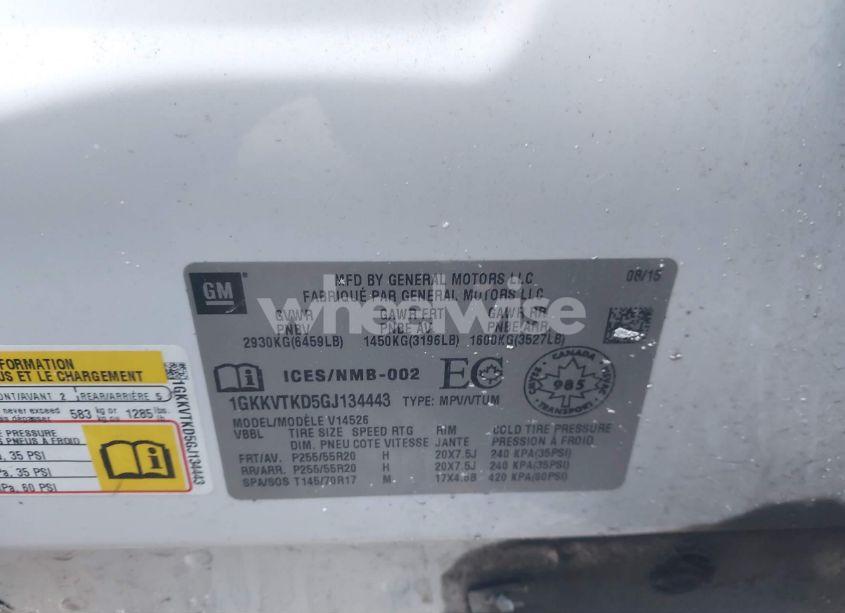 Photo 9 of 2016 Gmc Acadia DENALI (VIN 1GKKVTKD5GJ134443)