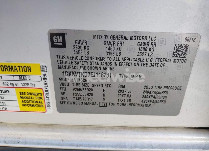 Photo 9 of 2014 Gmc Acadia DENALI (VIN 1GKKVTKD7EJ116281)