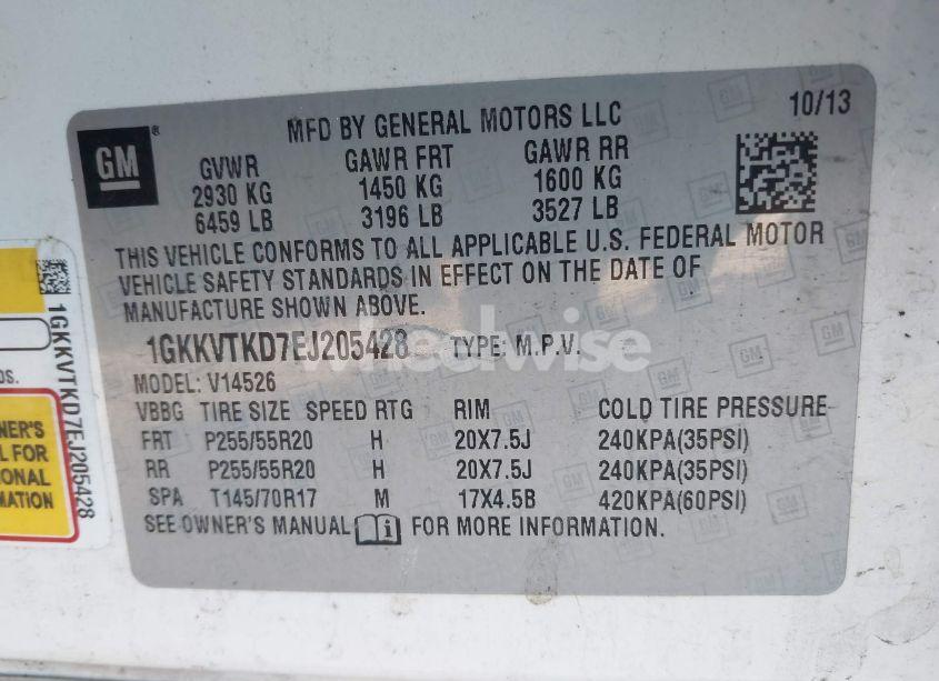 Photo 9 of 2014 Gmc Acadia DENALI (VIN 1GKKVTKD7EJ205428)