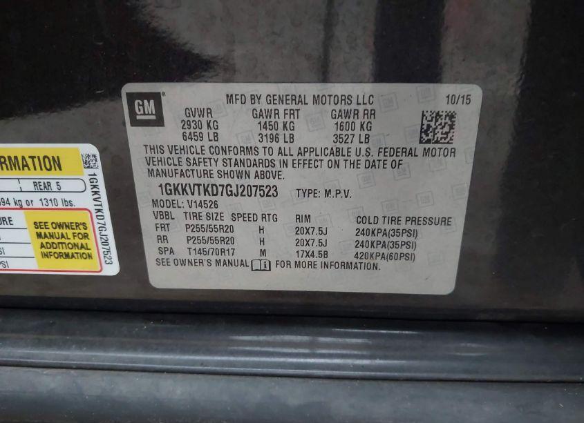 Photo 9 of 2016 Gmc Acadia DENALI (VIN 1GKKVTKD7GJ207523)