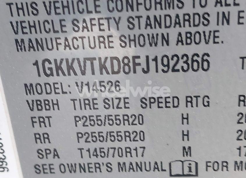 Photo 9 of 2015 Gmc Acadia DENALI (VIN 1GKKVTKD8FJ192366)