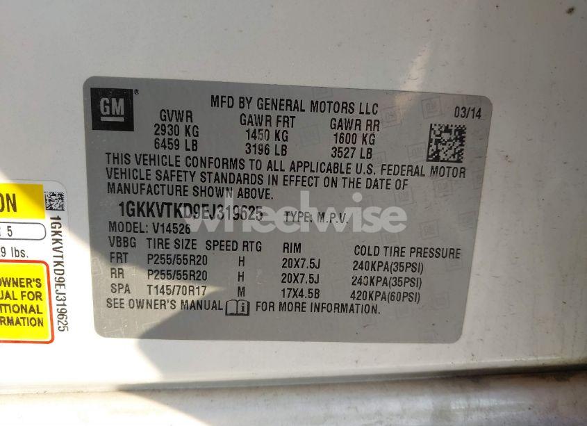 Photo 9 of 2014 Gmc Acadia DENALI (VIN 1GKKVTKD9EJ319625)