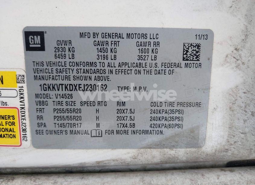 Photo 9 of 2014 Gmc Acadia DENALI (VIN 1GKKVTKDXEJ230162)