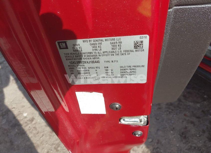 Photo 9 of 2010 Gmc Acadia SLT-1 (VIN 1GKLVMEDXAJ186440)