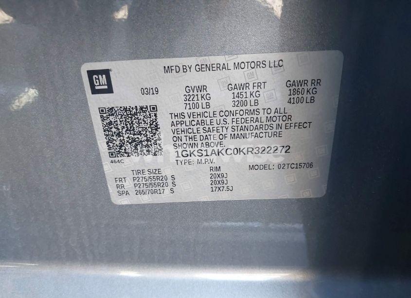 Photo 9 of 2019 Gmc Yukon SLE (VIN 1GKS1AKC0KR322272)
