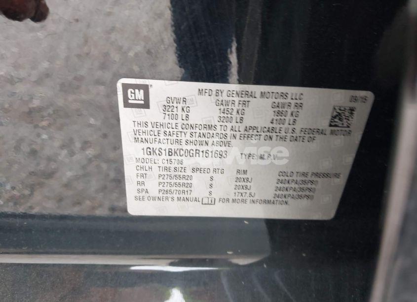 Photo 9 of 2016 Gmc Yukon SLT (VIN 1GKS1BKC0GR161693)