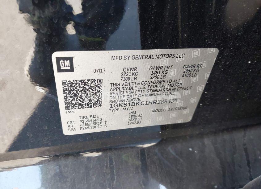 Photo 9 of 2017 Gmc Yukon SLT (VIN 1GKS1BKC1HR388439)