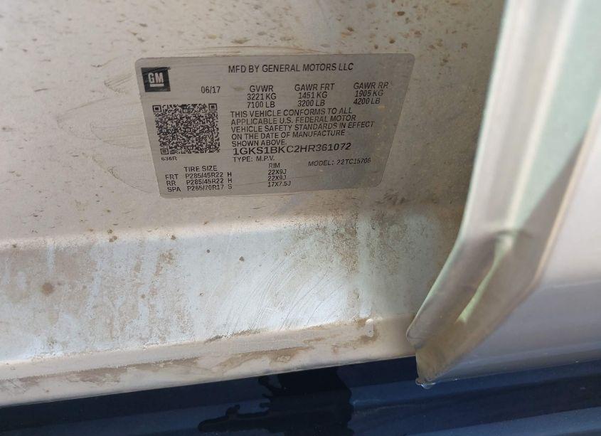 Photo 9 of 2017 Gmc Yukon SLT (VIN 1GKS1BKC2HR361072)