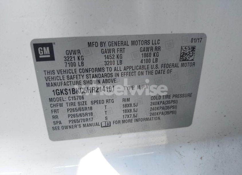 Photo 9 of 2017 Gmc Yukon SLT (VIN 1GKS1BKC5HR214101)