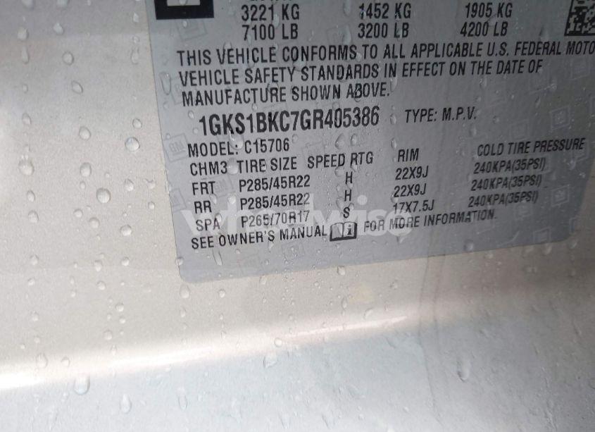 Photo 9 of 2016 Gmc Yukon SLT (VIN 1GKS1BKC7GR405386)