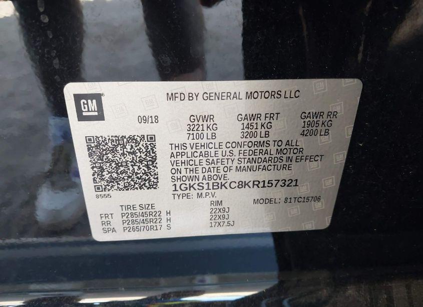 Photo 9 of 2019 Gmc Yukon SLT (VIN 1GKS1BKC8KR157321)