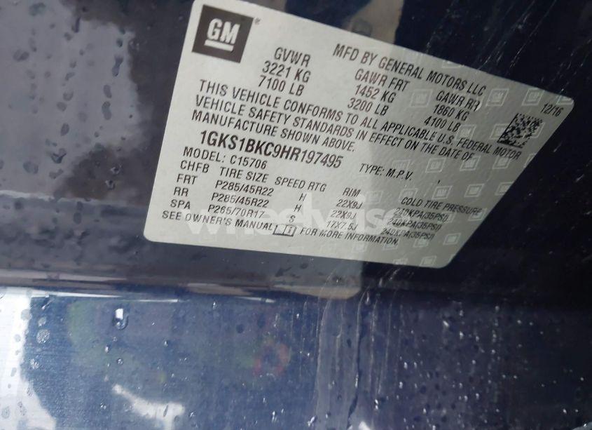 Photo 9 of 2017 Gmc Yukon SLT (VIN 1GKS1BKC9HR197495)