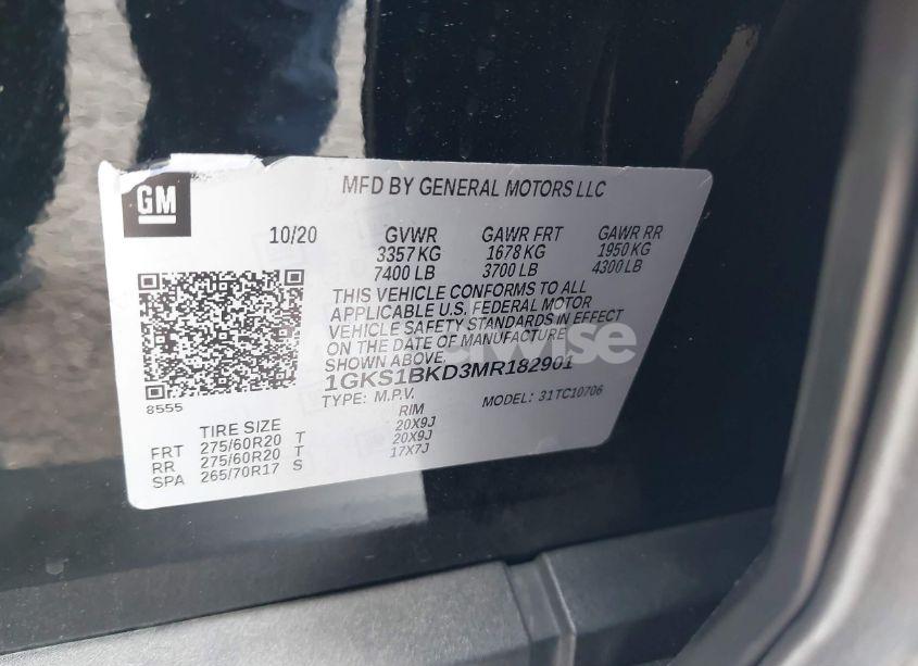 Photo 9 of 2021 Gmc Yukon 2WD SLT (VIN 1GKS1BKD3MR182901)