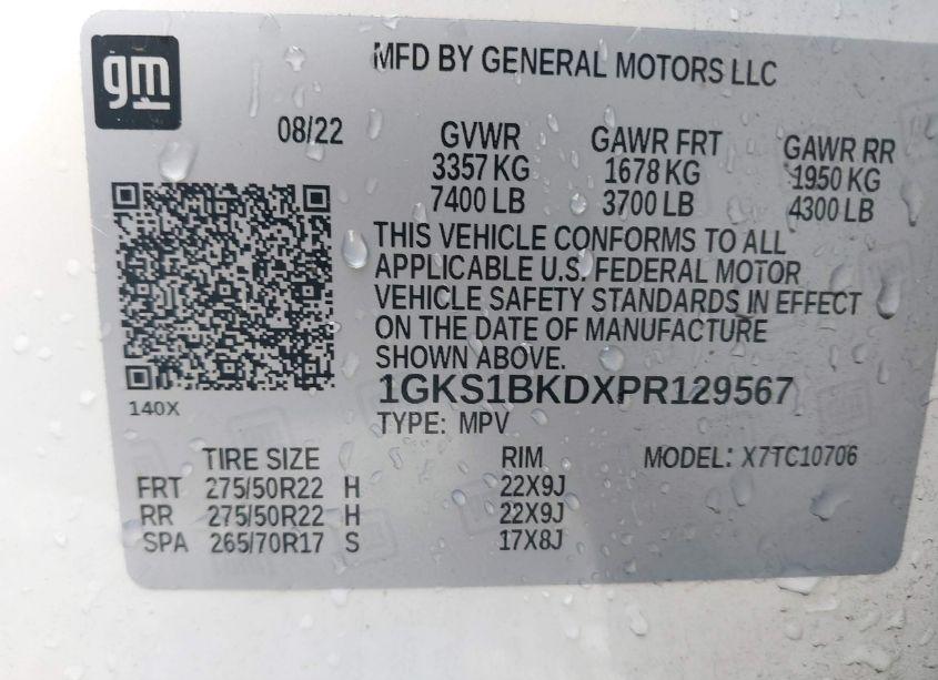 Photo 9 of 2023 Gmc Yukon 2WD SLT (VIN 1GKS1BKDXPR129567)