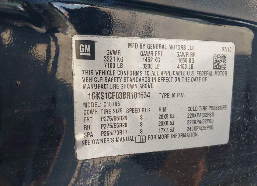 Photo 9 of 2011 Gmc Yukon SLT (VIN 1GKS1CE03BR101634)