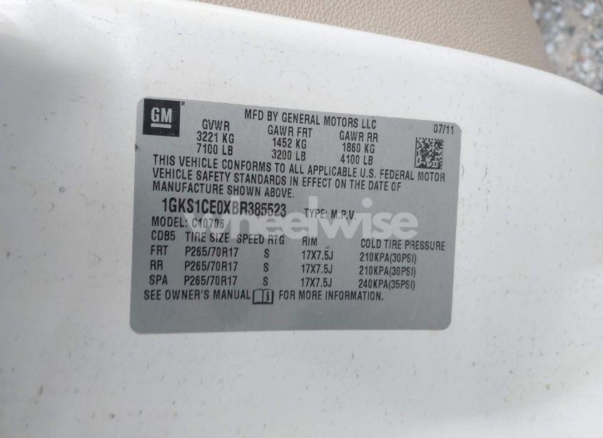 Photo 9 of 2011 Gmc Yukon SLT (VIN 1GKS1CE0XBR385523)