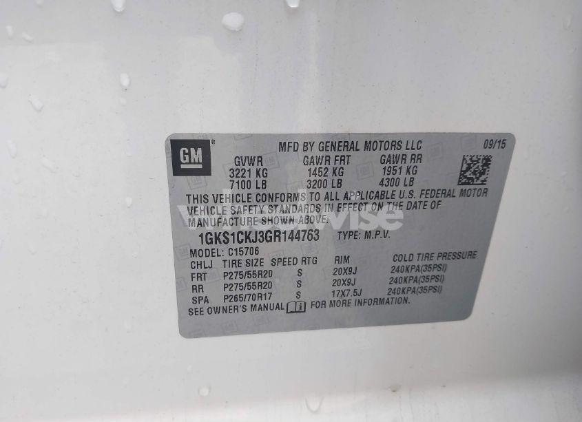 Photo 9 of 2016 Gmc Yukon DENALI (VIN 1GKS1CKJ3GR144763)