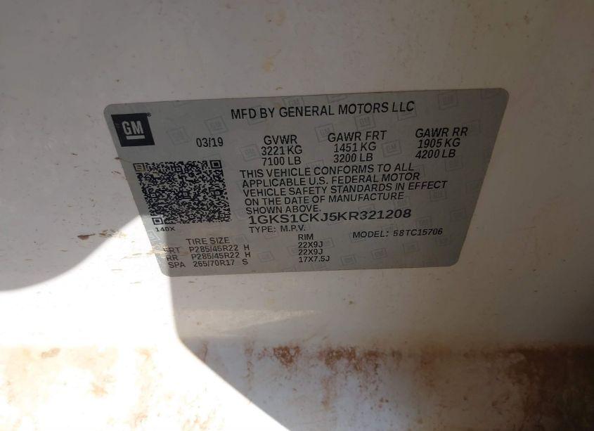 Photo 9 of 2019 Gmc Yukon DENALI (VIN 1GKS1CKJ5KR321208)