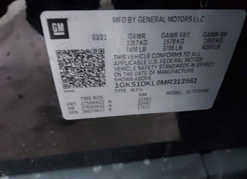 Photo 9 of 2021 Gmc Yukon 2WD DENALI (VIN 1GKS1DKL0MR313561)