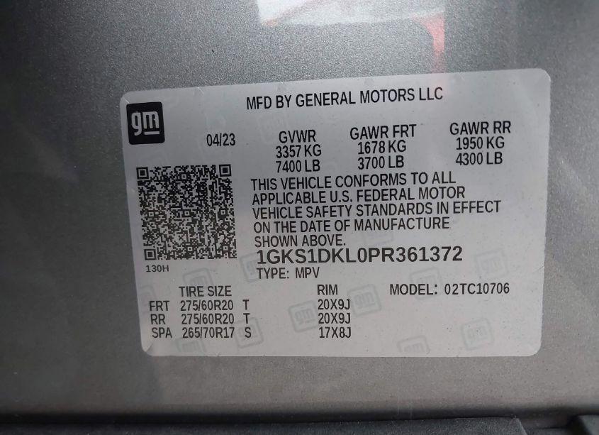 Photo 9 of 2023 Gmc Yukon 2WD DENALI (VIN 1GKS1DKL0PR361372)