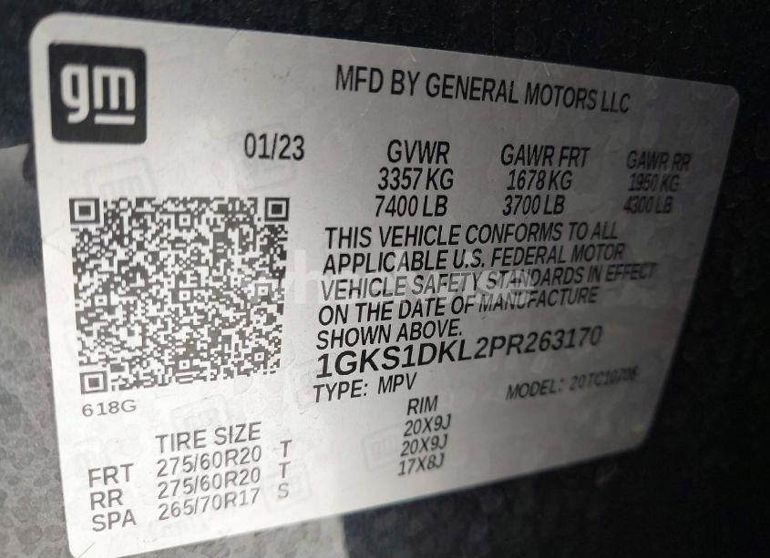 Photo 9 of 2023 Gmc Yukon 2WD DENALI (VIN 1GKS1DKL2PR263170)