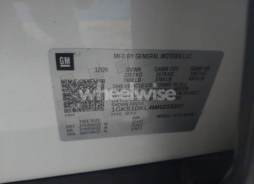 Photo 9 of 2021 Gmc Yukon 2WD DENALI (VIN 1GKS1DKL4MR233227)