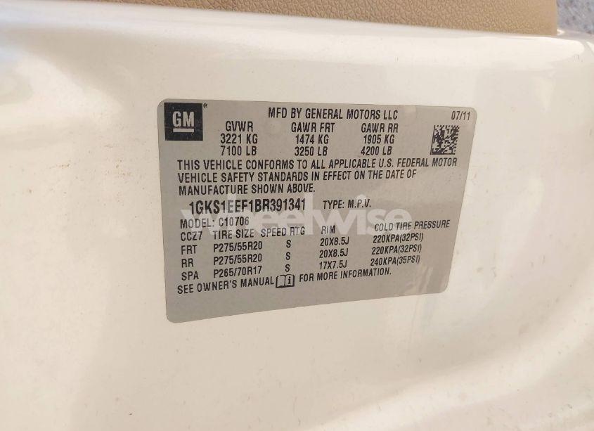 Photo 9 of 2011 Gmc Yukon DENALI (VIN 1GKS1EEF1BR391341)