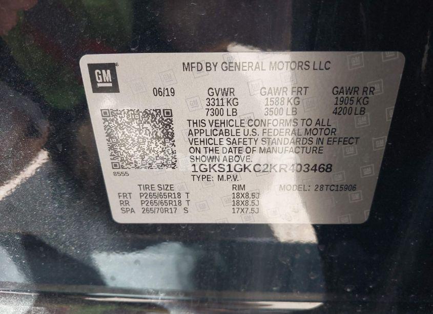 Photo 9 of 2019 Gmc Yukon XL SLT (VIN 1GKS1GKC2KR403468)