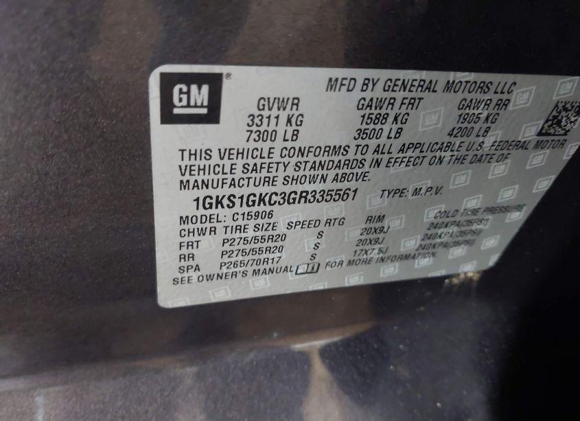 Photo 9 of 2016 Gmc Yukon XL SLT (VIN 1GKS1GKC3GR335561)