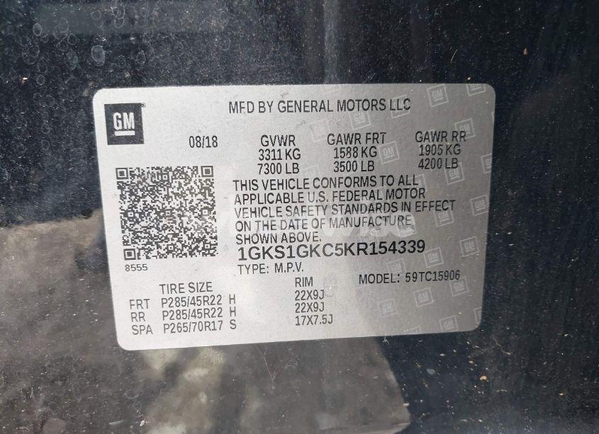 Photo 9 of 2019 Gmc Yukon XL SLT (VIN 1GKS1GKC5KR154339)