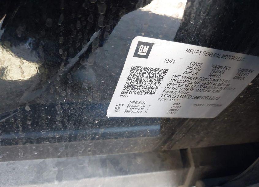 Photo 9 of 2021 Gmc Yukon XL 2WD SLT (VIN 1GKS1GKD5MR261273)