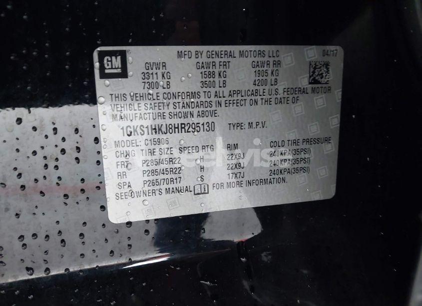 Photo 9 of 2017 Gmc Yukon XL DENALI (VIN 1GKS1HKJ8HR295130)