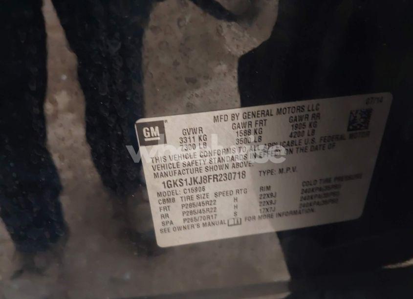 Photo 9 of 2015 Gmc Yukon XL 1500 DENALI (VIN 1GKS1JKJ8FR230718)