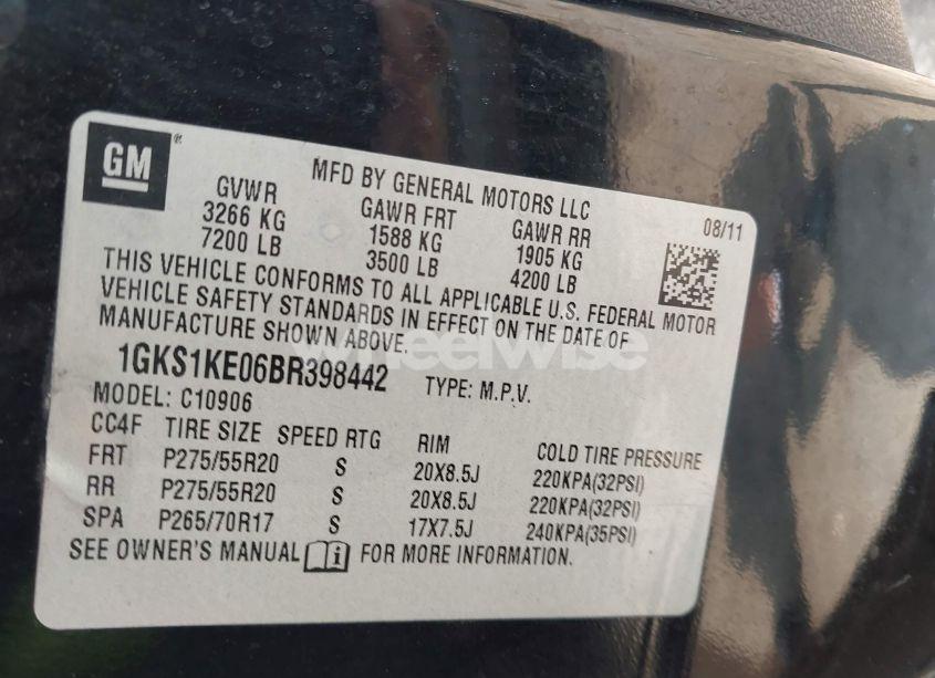 Photo 9 of 2011 Gmc Yukon XL 1500 SLT (VIN 1GKS1KE06BR398442)