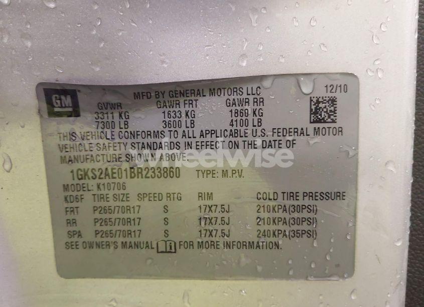 Photo 9 of 2011 Gmc Yukon SLE (VIN 1GKS2AE01BR233860)