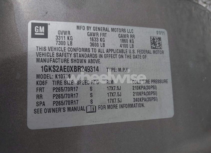 Photo 9 of 2011 Gmc Yukon SLE (VIN 1GKS2AE0XBR249314)